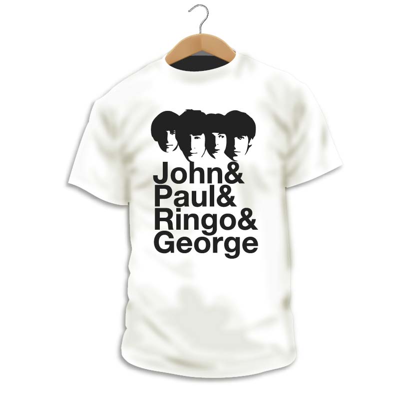 camiseta john paul ringo george branca